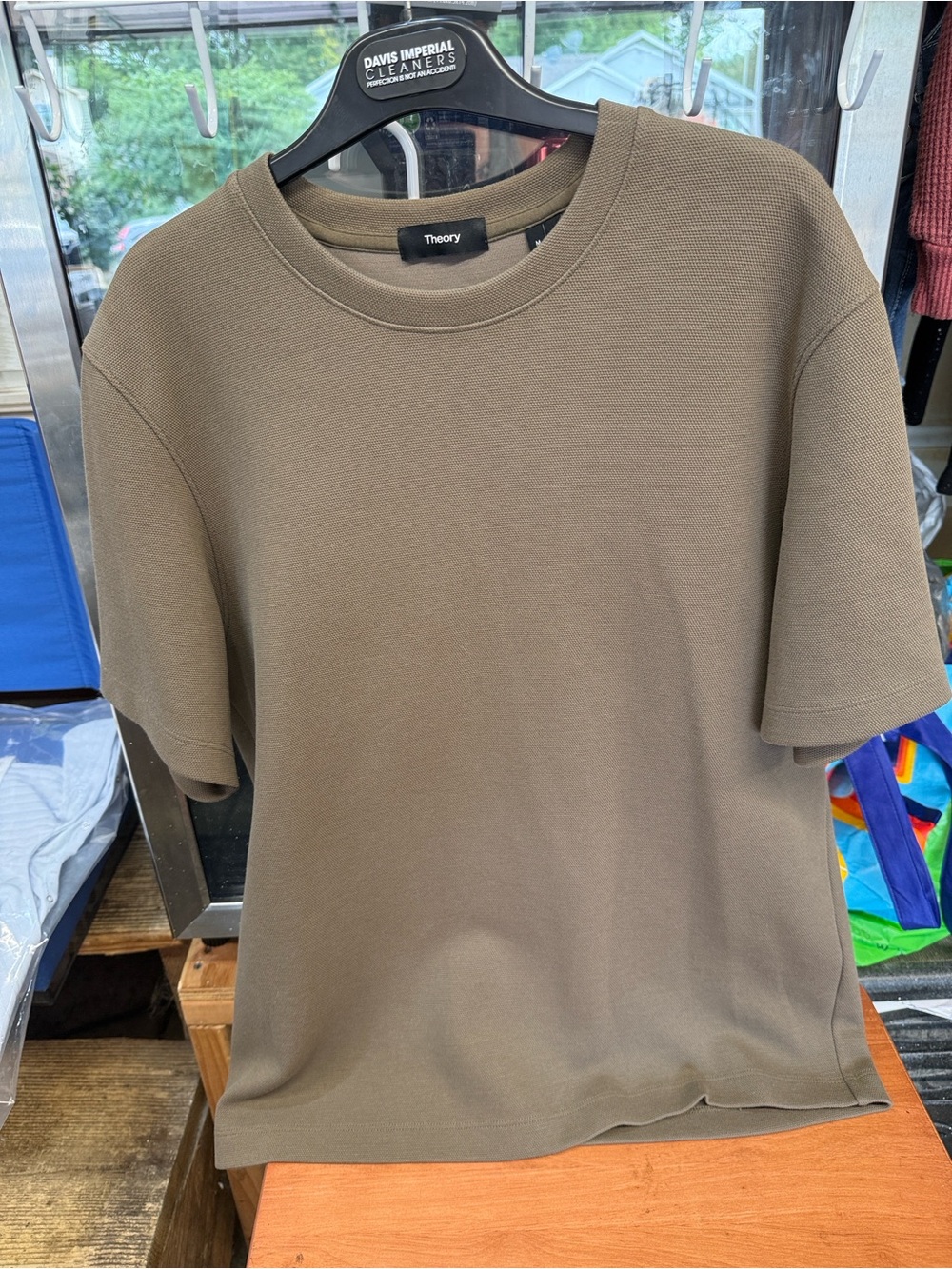 Theory Men's Crewneck Sweater in Olive-Taupe